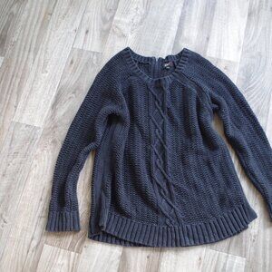 Women's Fisherman  knit Navy Blue Sweater